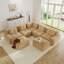 Canapé modulaire modulaire avec assise profonde en velours côtelé et sans assemblage-1448761349