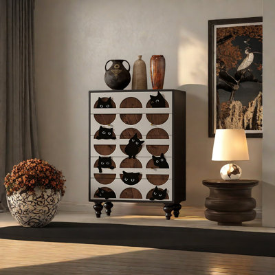 Commode d'appoint style japonais en bois massif