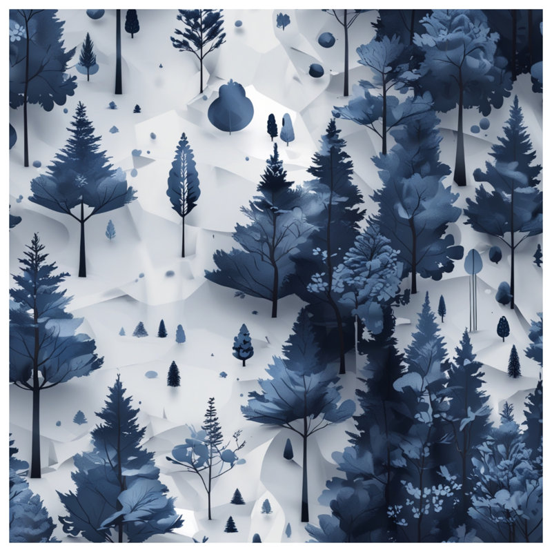 Rideaux de fenêtre Blue Forest Landscape, Blockout, 50 po x 92 po - 1 panneau