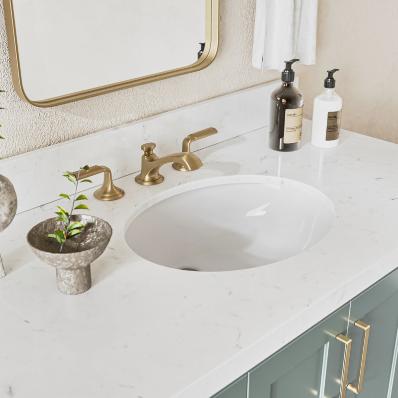 Ensemble de meuble-lavabo simple 43 po Moille, Ovale, Vert rétro