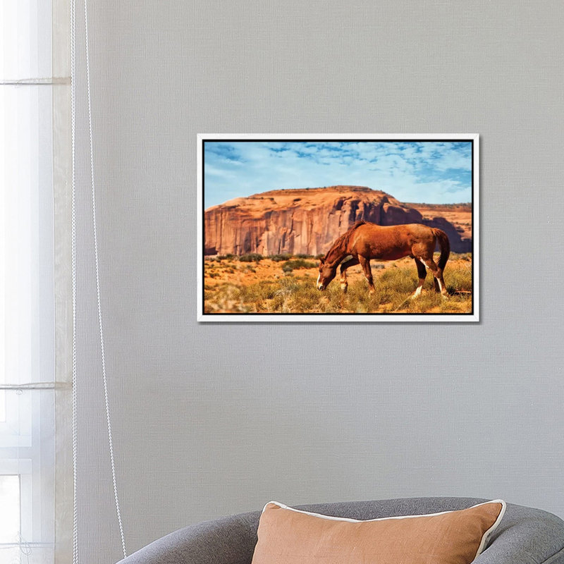 Horse In Utah Desert by Susan Richey - Gallery-Wrapped Canvas Giclée on Canvas, 66.04 cm H x 45.72 cm W, White Floater Framed