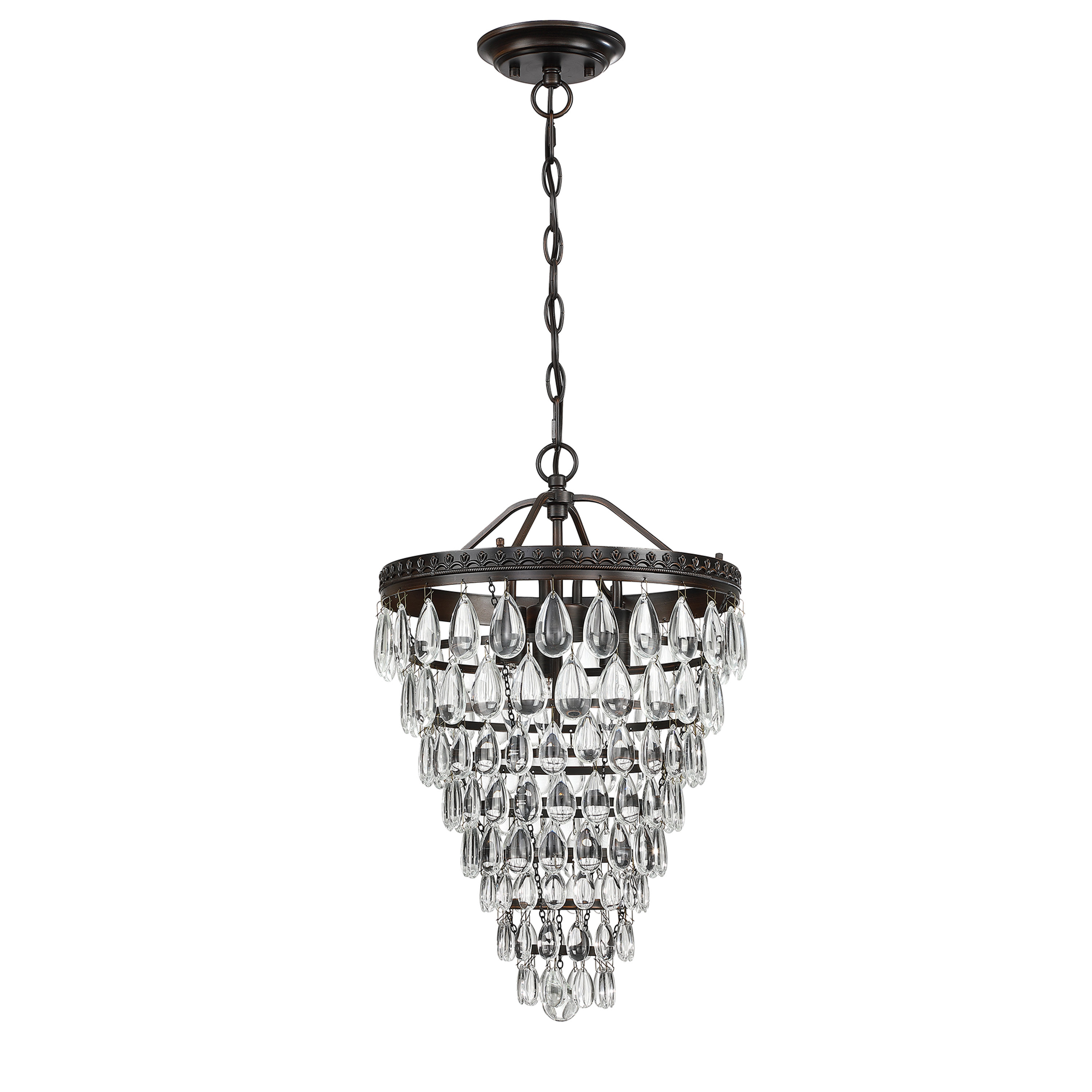House of Hampton® 3-Light Indoor Glass Retro Pendant Statement Tiered ...