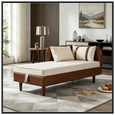 Chaise longue rembourrée avec rangement