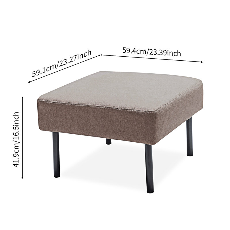 Canapé rembourré avec repose-pieds, H 29,15 po x l 53,33 po x P 48,05 po, Polyester beige