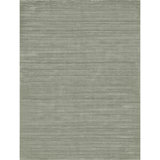 Hand Knotted Viscose Striped Area Rug in Twill Green/Beige