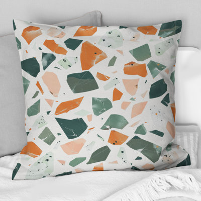 Coussin Peach Green Tiles III - Tiles