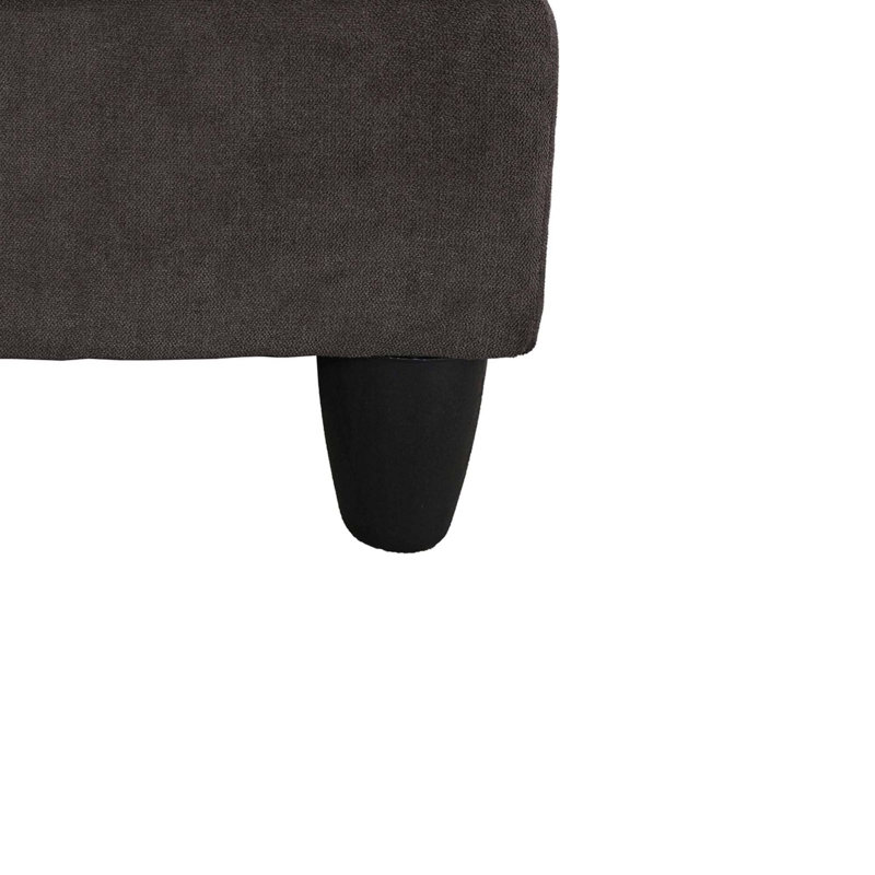 Dark Brown Fabric 3-Piece Sectional Sofa Set with Storage Ottoman, Brown Velvet, Right Hand Facing