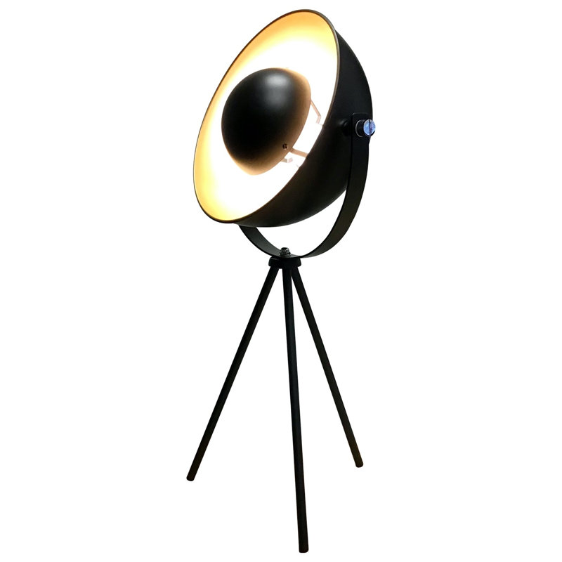 Mallen Metal Tripod Lamp, Black/Gold