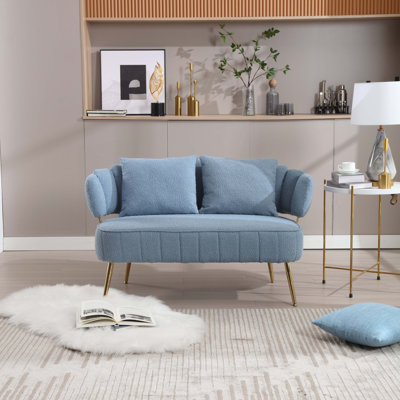 Causeuse en tissu Donneta Boucle