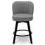 Ensemble de 2 tabourets de bar pivotants à 360 ° MINCETA à hauteur de comptoir de 26 pouces avec dossier en coquille, chaise de bar rembourrée en tissu avec repose-pieds, pour îlot de cuisine, bar Home, tissu performance, gris-1466696215