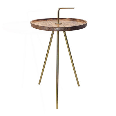Side Table With Tripod Steel Legs