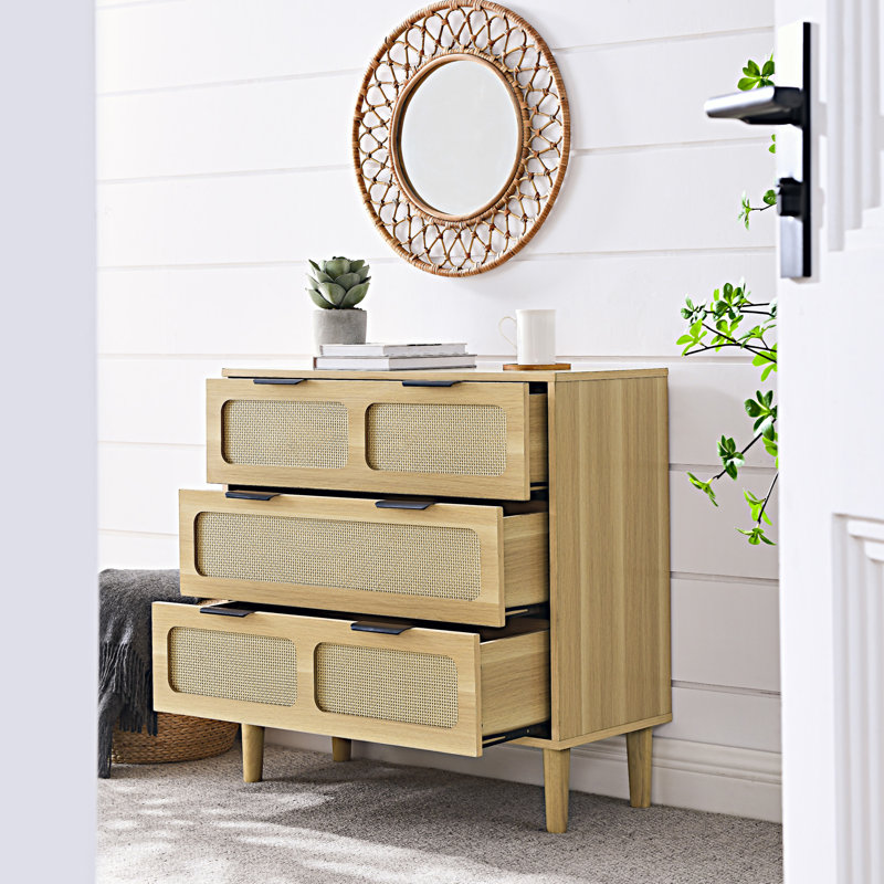 Commode 3 tiroirs, Bois naturel