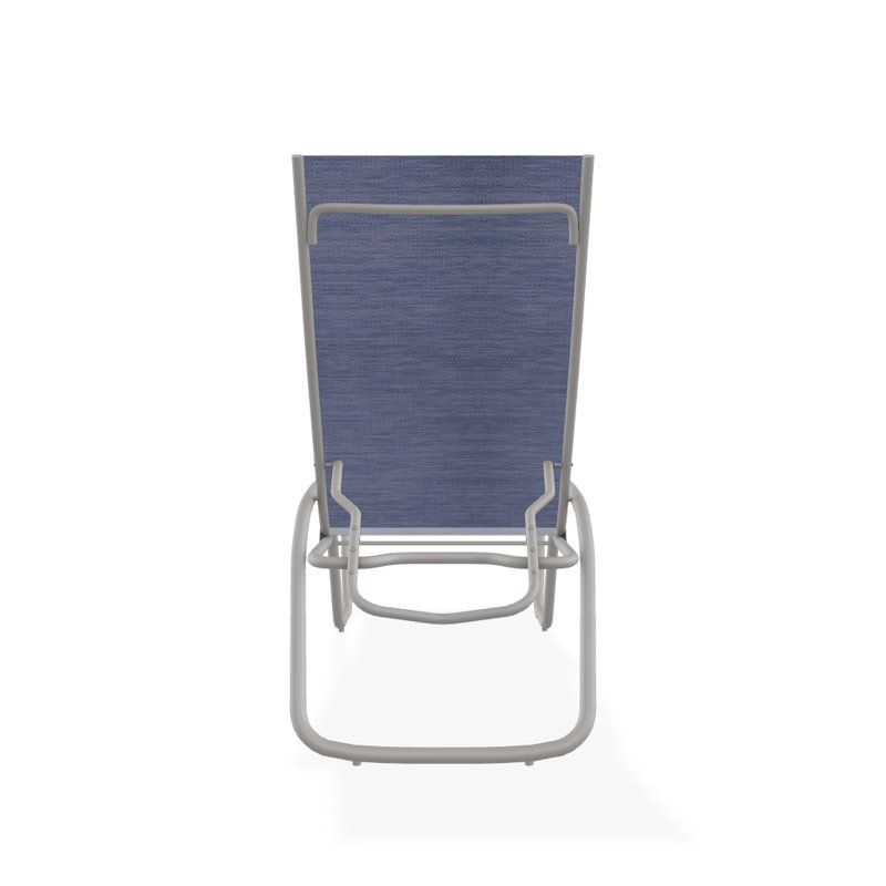 Outdoor Rust-Resistant Metal Chaise Lounge, Textured Warm Gray, River