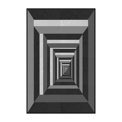 Tapis géométrique noir / gris
