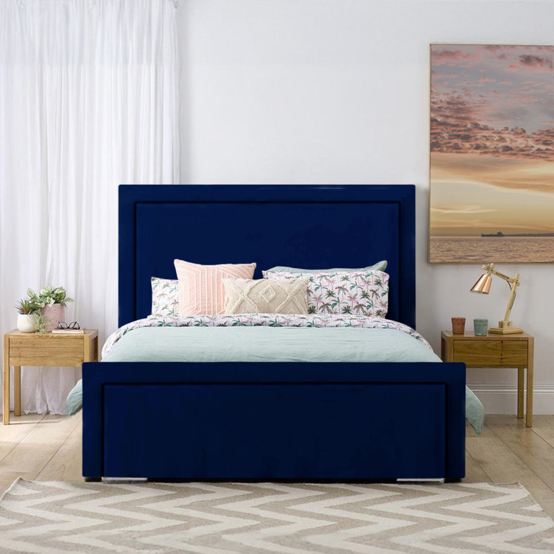 Abhipsa Upholstered Bed, Double (4'6), Marine