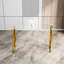 Console Modern Living - doré, pieds en acier inoxydable, verre doré transparent, ameublement transparent