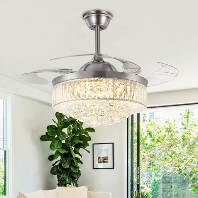 52'' Indoor Ceiling Fan With Dimmable LED Light, 6 Speed Remote Control And 3 Wood Blades - 52"undefined52"undefined15'' - Bed Bath & Beyond - 39898723