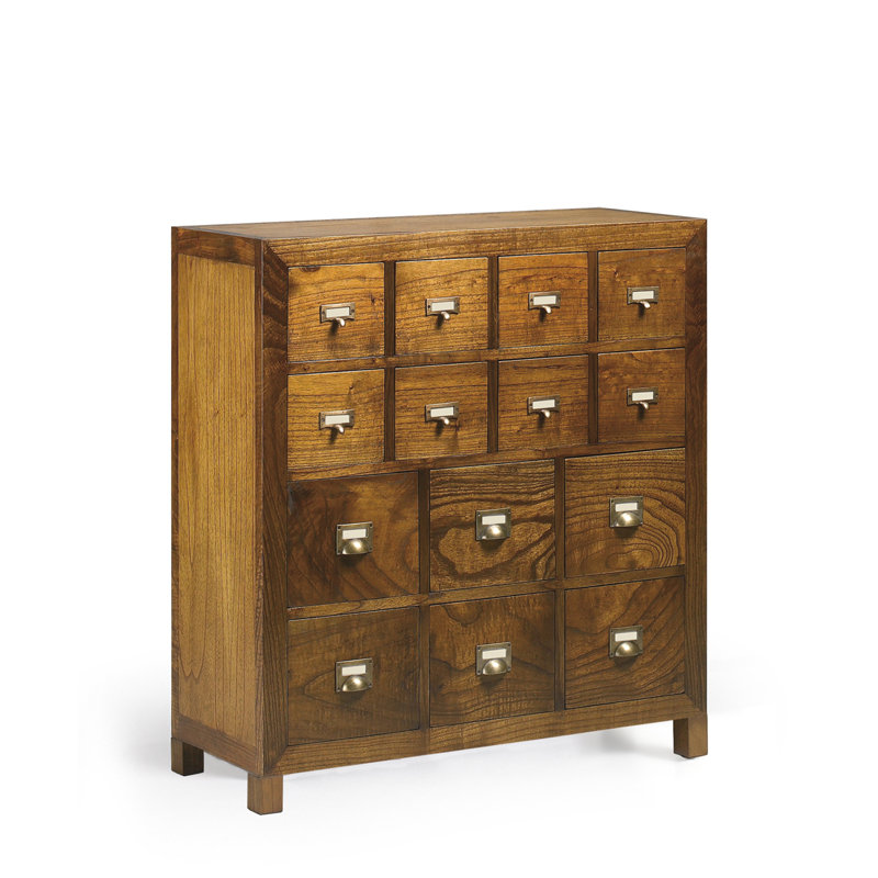 Guildhall Solid Wood 90 cm W Chest of 14 Drawers