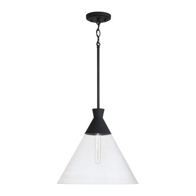 Luminaire suspendu conique à 1 lumière 