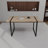 47" Rectangular Dining Table – Natural Wood Color MDF Kitchen Table & Computer Desk with Sturdy Black Metal Legs (Seats 4-6)