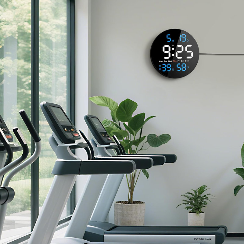 Horloge murale ronde 10 pouces avec luminosité tamisée, Bleu