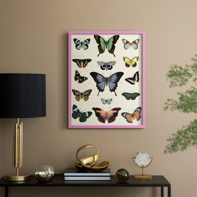 «Flutterbys II», reproduction encadrée - bois massif