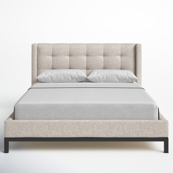Estrela Upholstered Metal Wingback Bed | Joss & Main