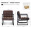 Modern Faux Leather button-tufted design Accent Chair with Metal Farme 110° Recline-309883628