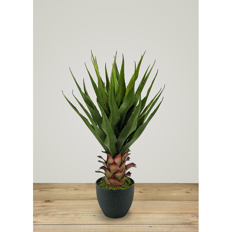 Agave vert artificiel en pot