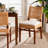 Bali & Pari Lesia Natural Rattan Dining Chair With Cushion - Handwoven Wicker Side Chair With Mahogany Wood Frame, Coastal Boho Style Seating For Kitchen Or Dining Room