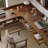 Light-walnut L-Shaped Solid Wood with 3 drawers desk-109691593-109691595
