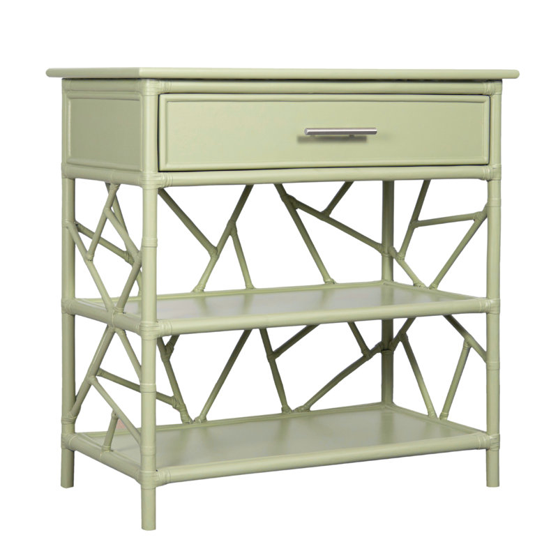 End Table with Storage, Celery Green