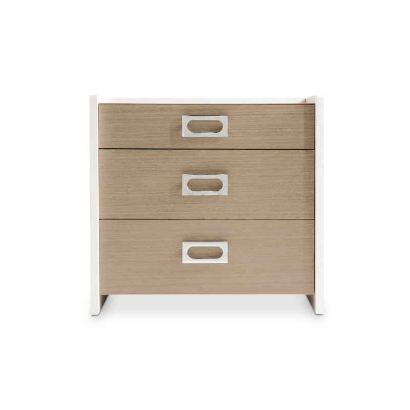 Sahara Brown 3-Drawer Nightstand with USB Ports