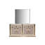 Miroir de style moderne fait de bois et d'accents dorés en beige (inclut le miroir uniquement)