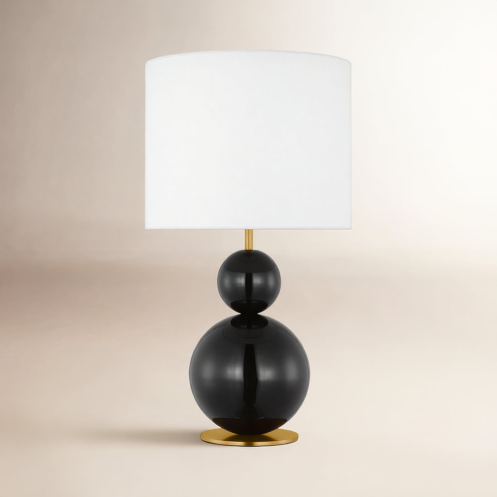 Anthony Metal Table Lamp, Gloss Black