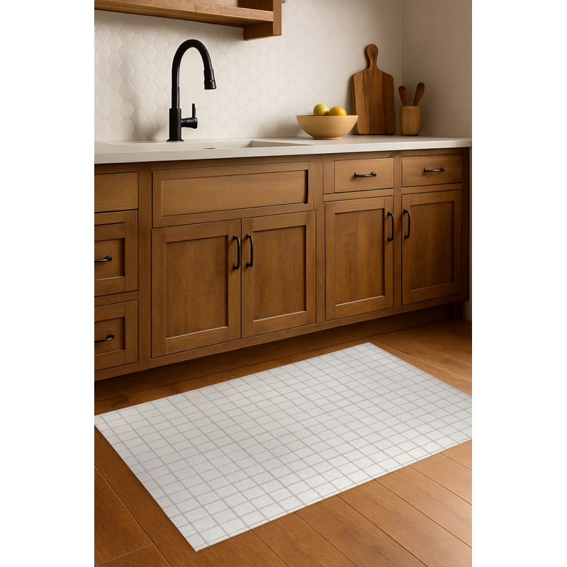 Tapis de cuisine antidérapant Rebar, Rectangle 4pi x 6 pi, Taupe