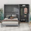 Grand lit escamotable opulent avec garde-robe gracieusement intégré-484622077