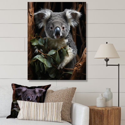 Grey Koala Climber 1 - Koala Animal Wall Art