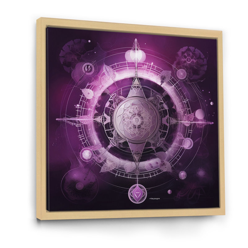 Mystique fuchia sacré Chakra portail I, H 16 po x l 16 po x P 1 po, Cadre naturel flottant