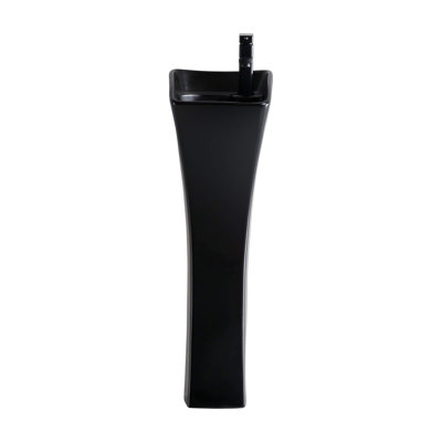 34.25" H Vitreous China Rectangular Pedestal Sink with Overflow