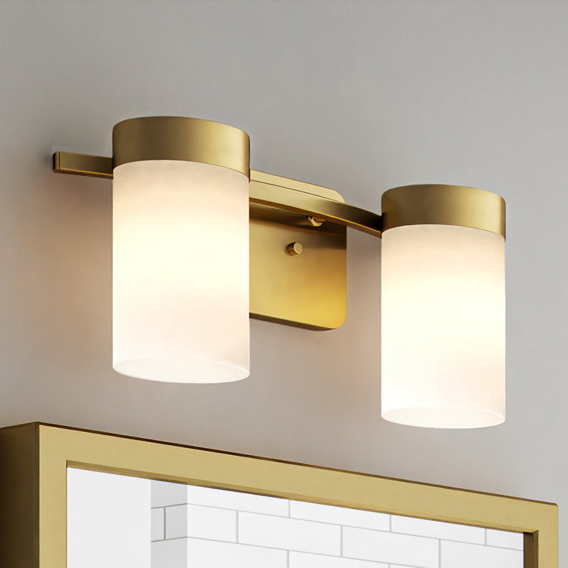 Éclairage pour salle de bain à 2 lumières à intensité variable Gargan, Or satiné