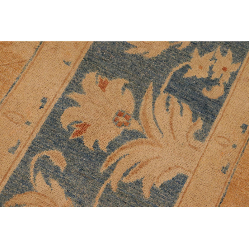 Laine beige en laine noué à la main 9 pi 11 po x 13 pi 9 po Dorr Oriental