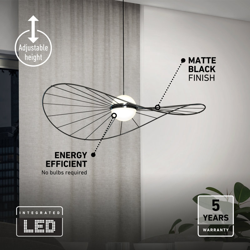 Kalev 1 - Light Matte Black LED Sphere Pendant