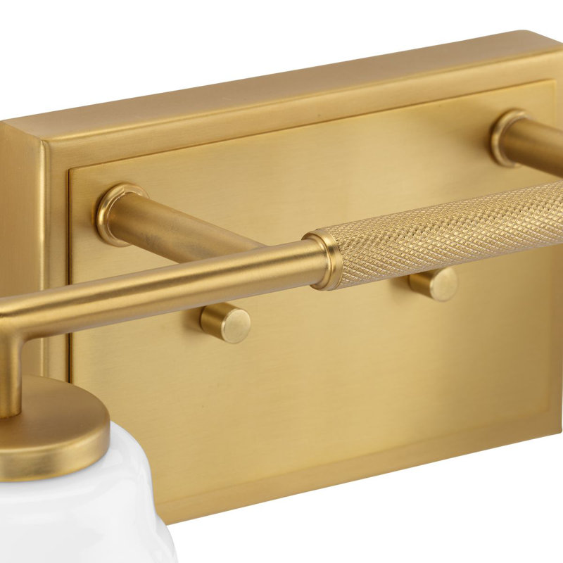 Éclairage pour meuble-lavabo industriel à quatre lumières, Or brossé