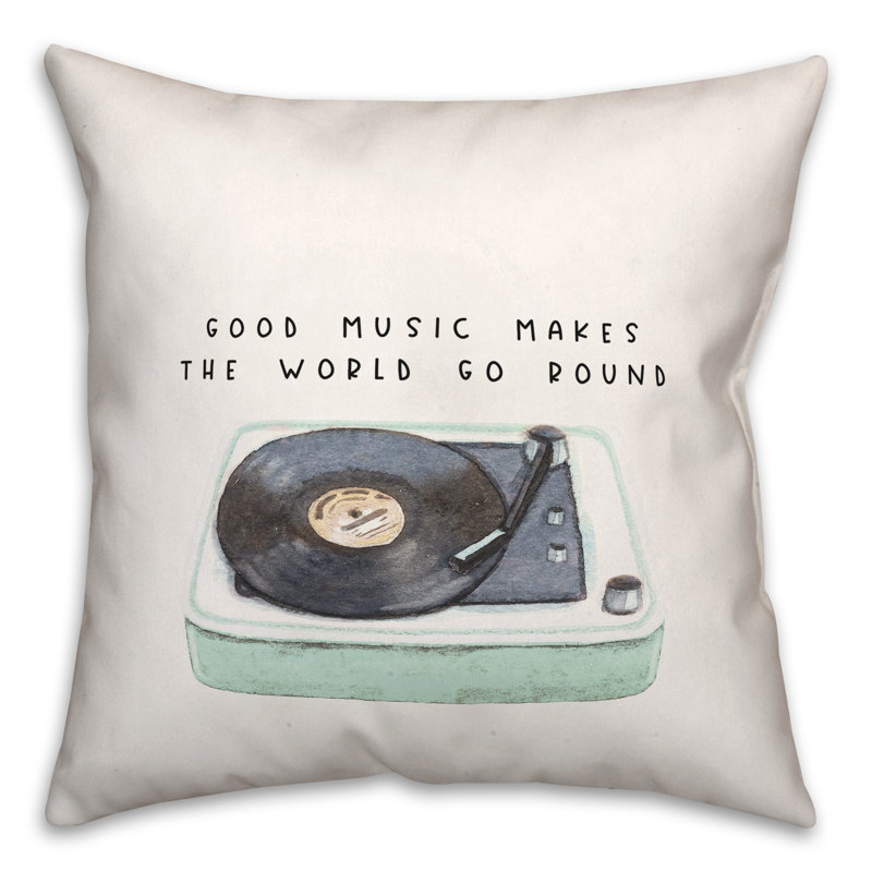  Housse de coussin et insert carré carré Good Music Makes the World Go Round