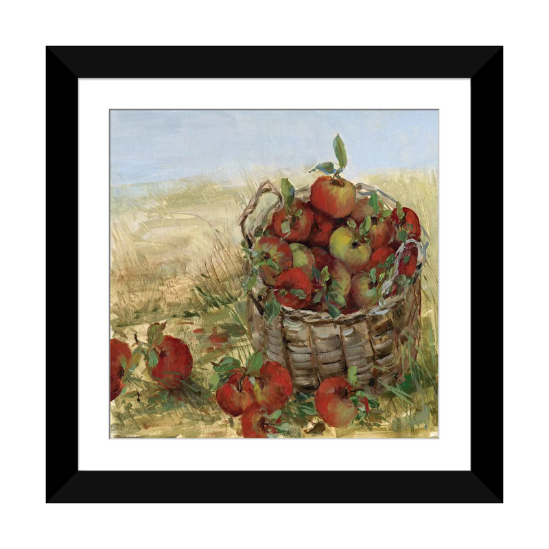 « apple cueillette ii », impression sur toile, Papier d'art encadré noir, Blanc, H 16 po x l 16 po x P 1 po