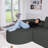 104.92" Corduroy L-shaped Compression Couch Sectional Sofa with Comfortable Chaise-1165655676