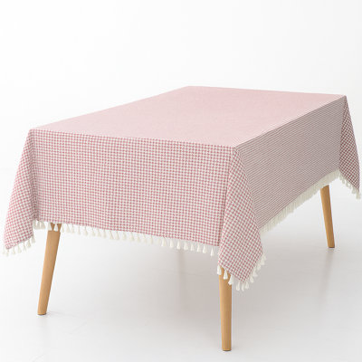 Avighna Rectangle Tiny Houndstooth Cotton Tablecloth