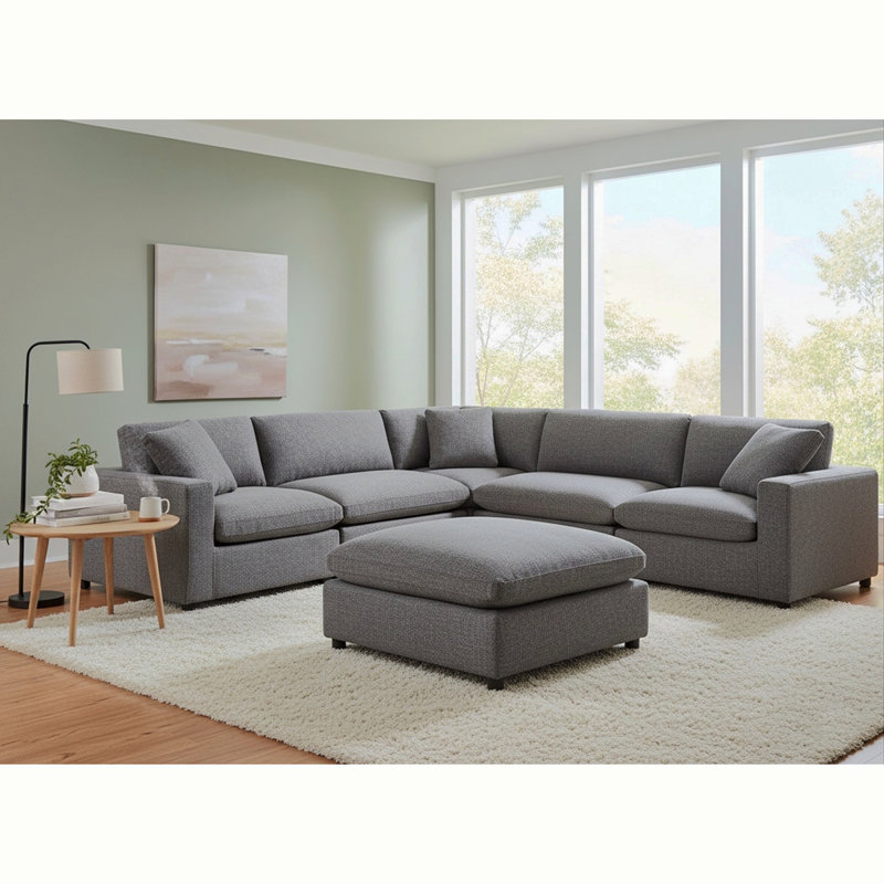 Canapé modulaire 6 pièces Cassandra - Gris anthracite