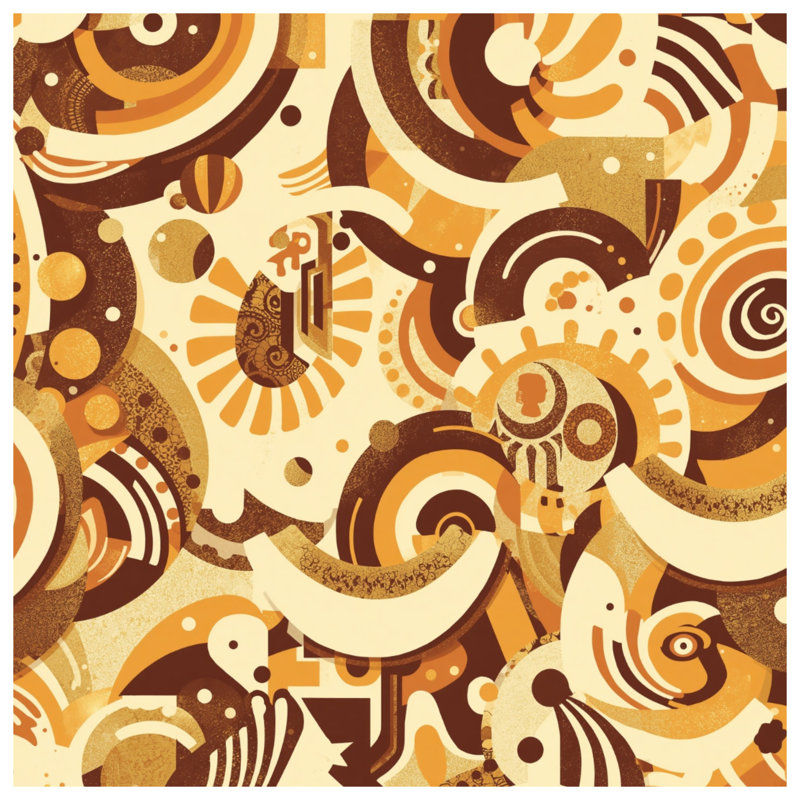 Tapisserie murale abstraite formes circulaires - cercles, H 104 po x 88 avec 4 œillets
